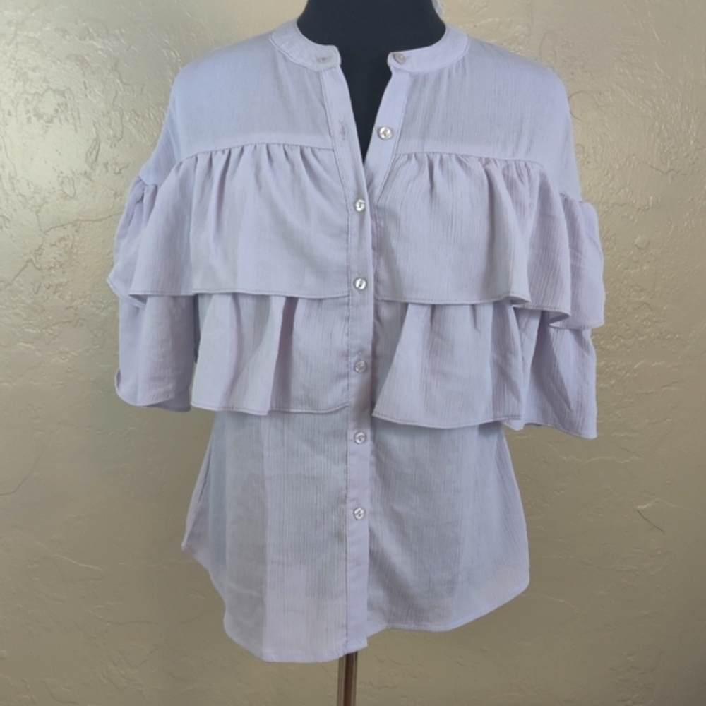 Hwa Apparel Purple Blouse Size Medium